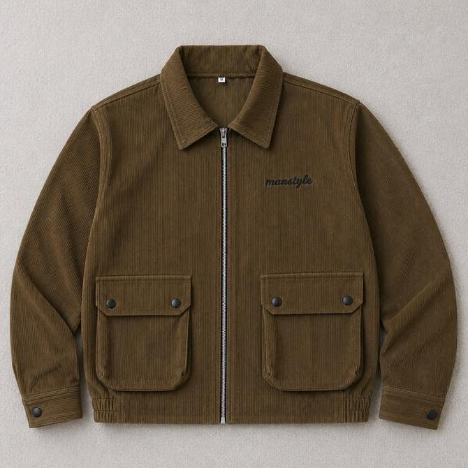 Jaket Boxy Corduroy zipper jaket corduroy zipper bahan corduroy