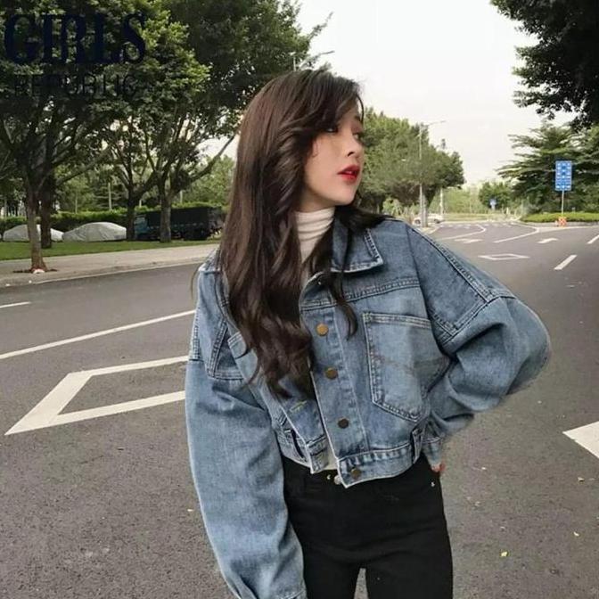 JAKET JEANS CROP GIRLS REPUBLIC Denim Grey Tebal PSD