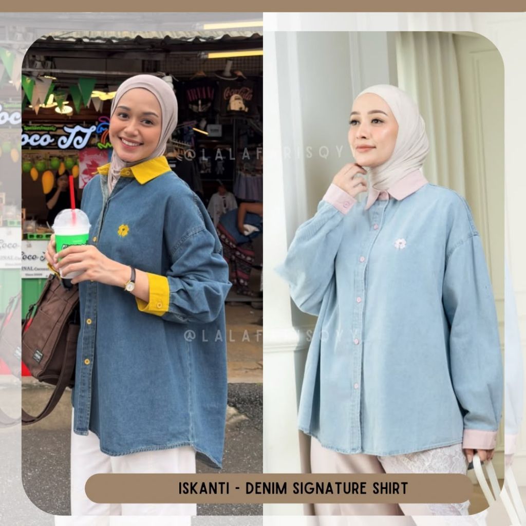 DENIM SIGNATURE SHIRT ISKANTI // FLEUR PINK DENIM JACKET Iskanti iskanti.official// DENIM LOVE SHIRT