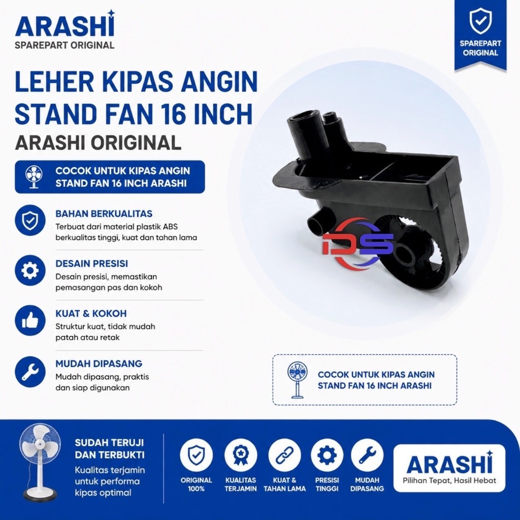 Leher Kipas Angin Stand Fan 16 Inch ARASHI Original Sparepart Kipas Angin