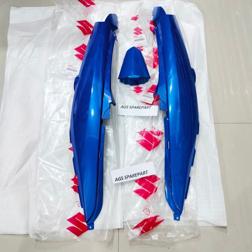 sepasang cover body bodi kanan kiri DAN sambungan body biru 334 suzuki Shogun new 125 sp fl robot ve