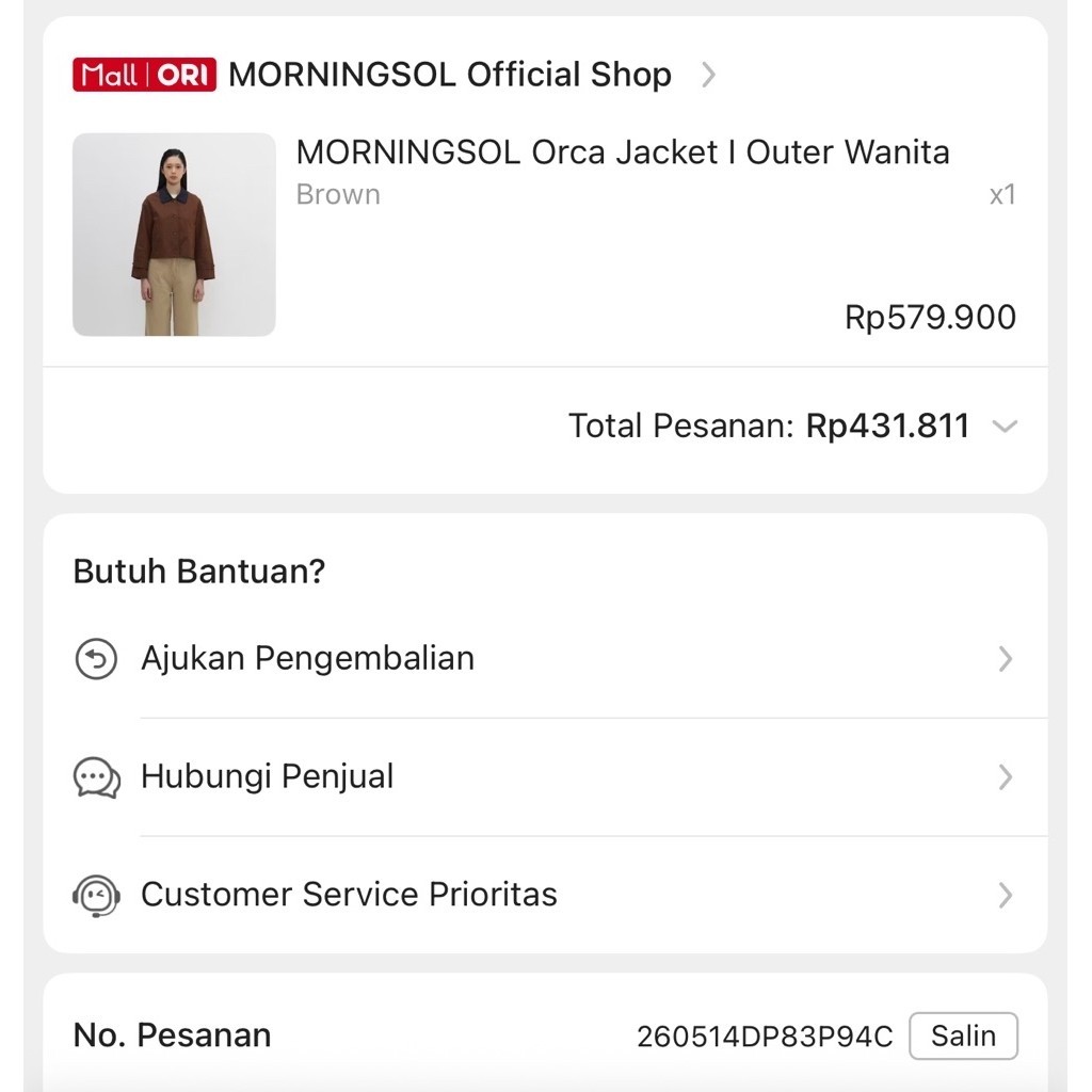morningsol preloved jacket brown