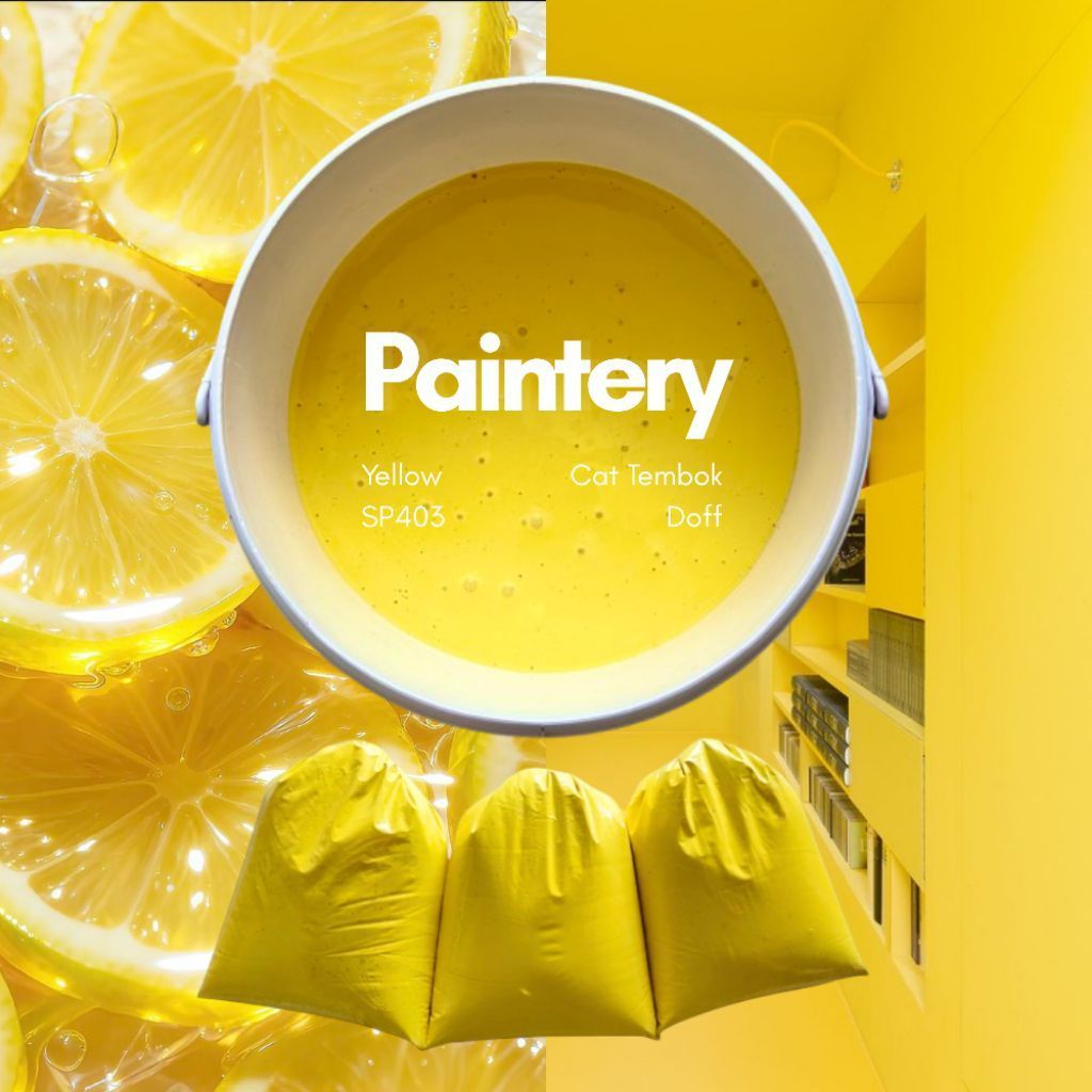 (1kg) Cat Tembok Doff Warna Kuning Cerah By Paintery