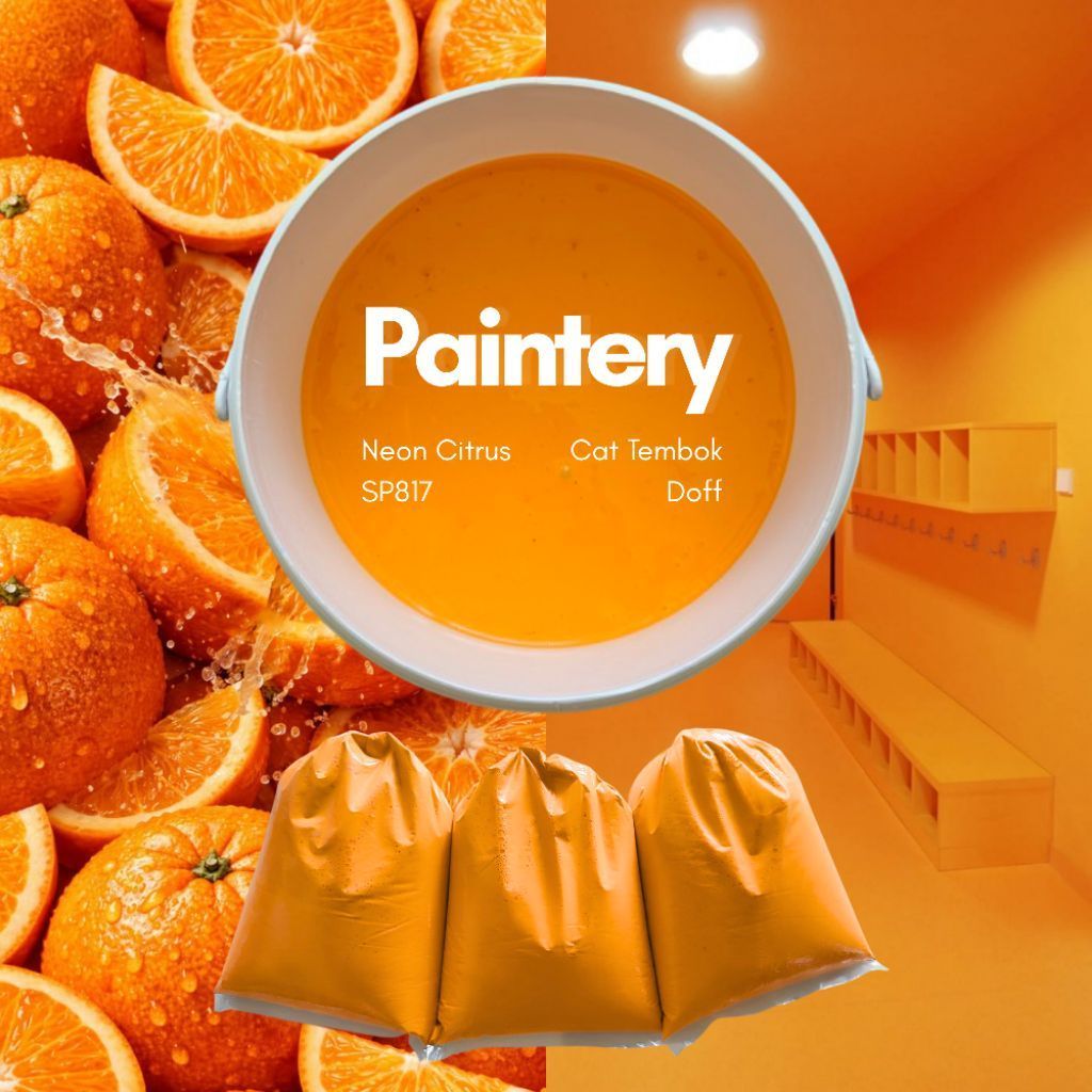 (1kg) Cat Tembok Doff Warna Orange Muda By Paintery