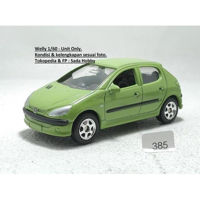 DIECAST WELLY 1/64 PEUGEOT 206 HIJAU UNIT ONLY HS99