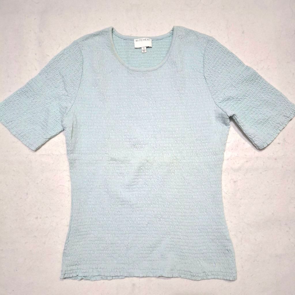 PRELOVED SMOCKED KNIT SKY BLUE