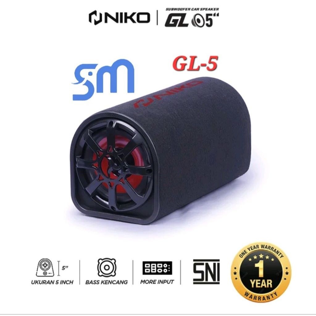 Speaker Niko GL-5 Subwoofer car basstube GL5 5 inch bluetooth