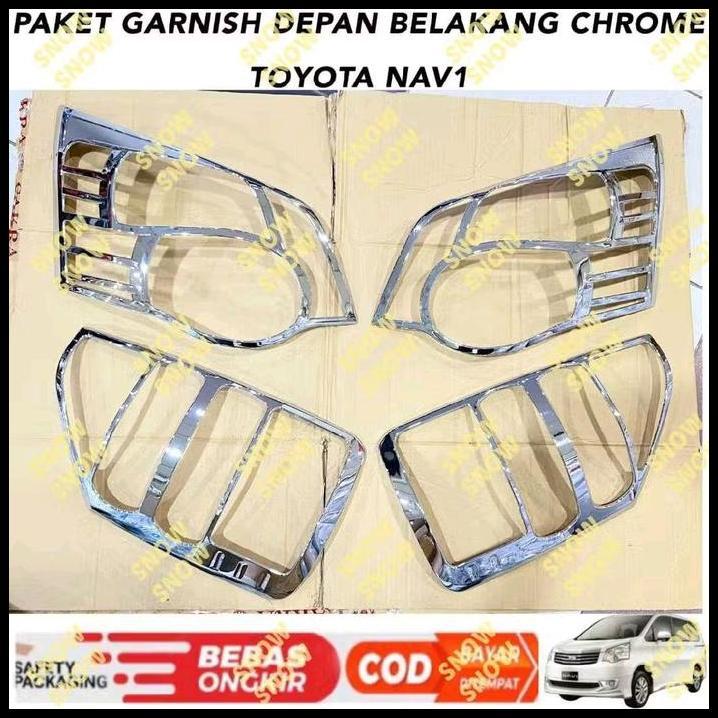 BEST DEAL PAKET GARNISH LAMPU DEPAN BELAKANG TOYOTA NAV 1 NAV1 CHROME 