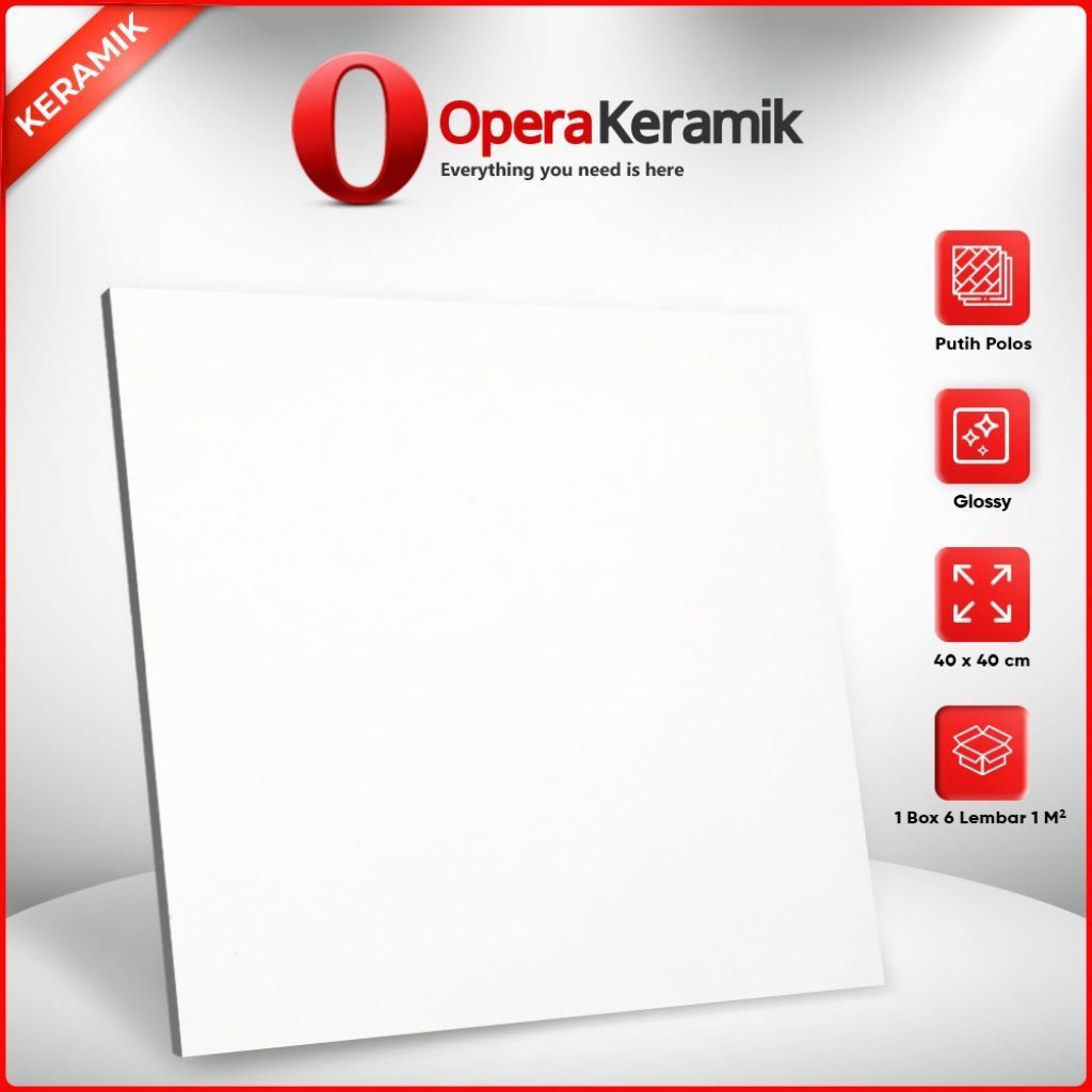 Keramik Putih Glossy 40x40 Mulia Accura