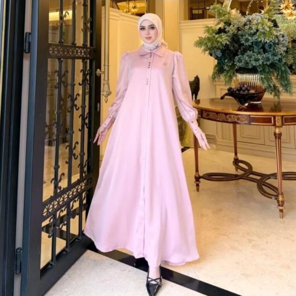 Gamis Abaya Dress Pink by Sheila Saukia SS