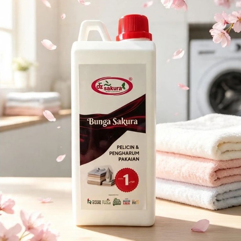 Dz Sakura Pelicin & Pengharum Pakaian 1 Liter Varian Bunga Sakura