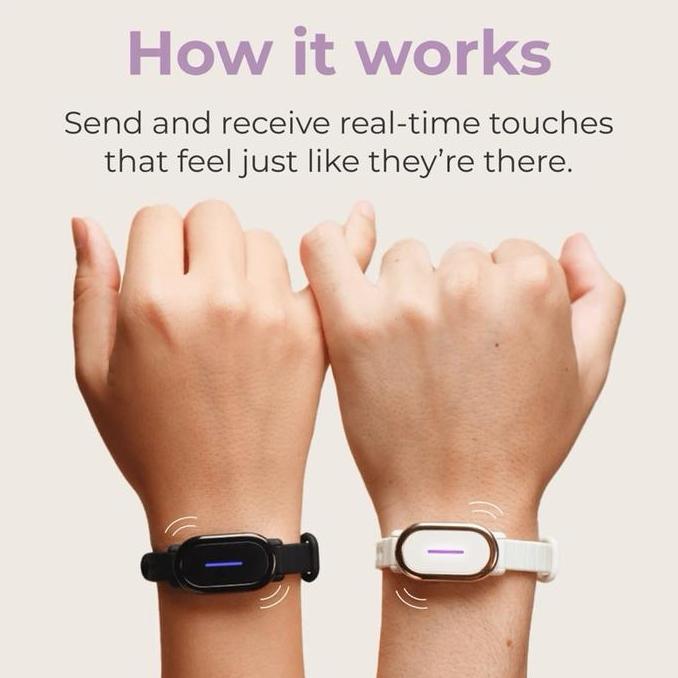 Bond Touch 4 Long-Distance Smart Bracelet Black And White For Couples Perfect Valentines Gift