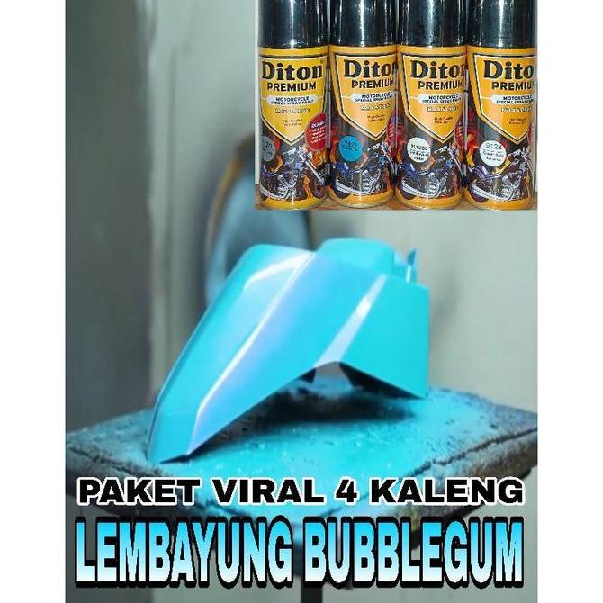 PAKET 4 KALENG pilok pilox diton premium LEMBAYUNG biru violet lembayung BUBBLEGUM 400cccat semprot 