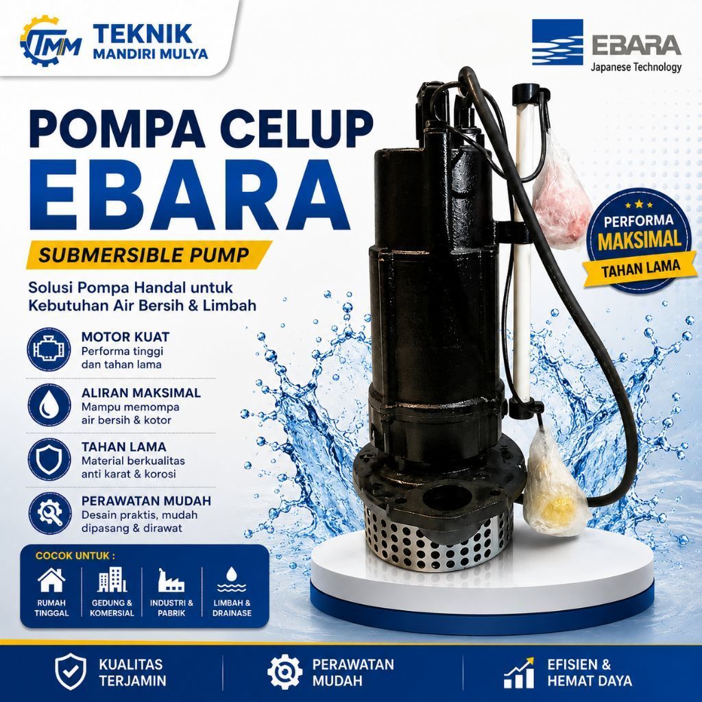 Pompa Celup EBARA 50 DVSA 5.75 AUTO Submersible Pump Vortex EBARA