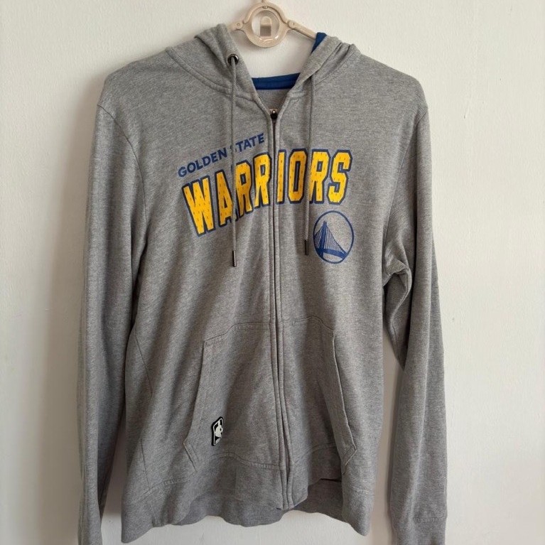 Jacket NBA Warriors Grey Zipper Hoodie Men Keren