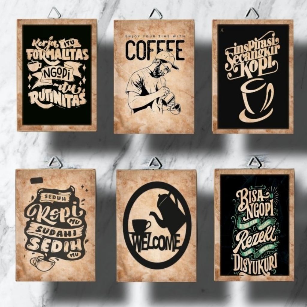 Hiasan dinding kopi kata motivasi pajangan dinding MDF