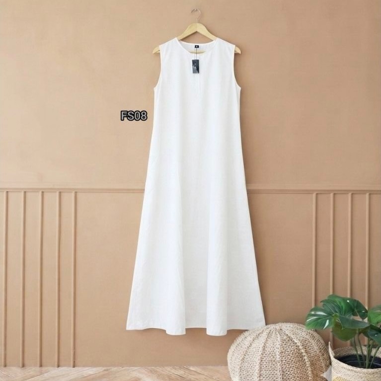 FS - Inner dress rayon twill / Inner polos / Gamis tanpa lengan