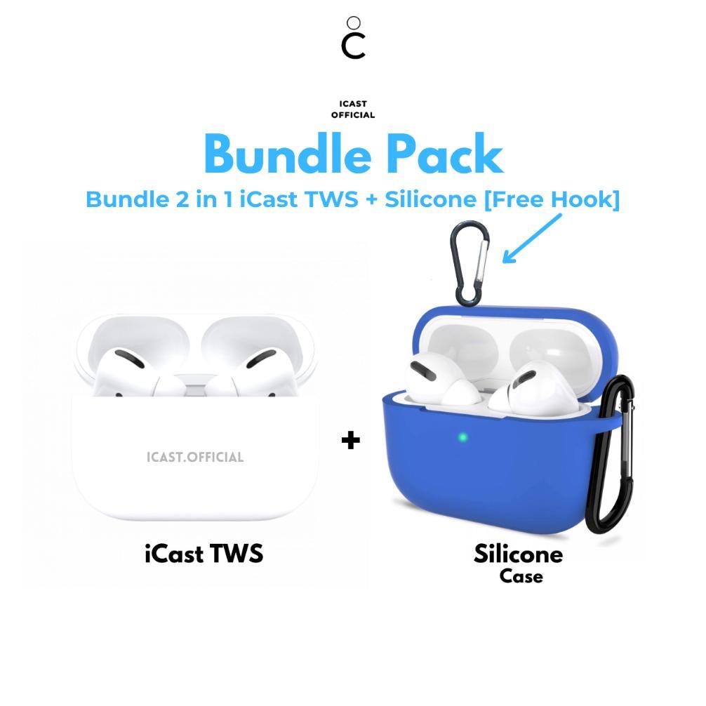 Bundle Hemat 2 in 1 Pack [iCast TWS Pro + Silicone Case + Gratis Hook] by iCast
