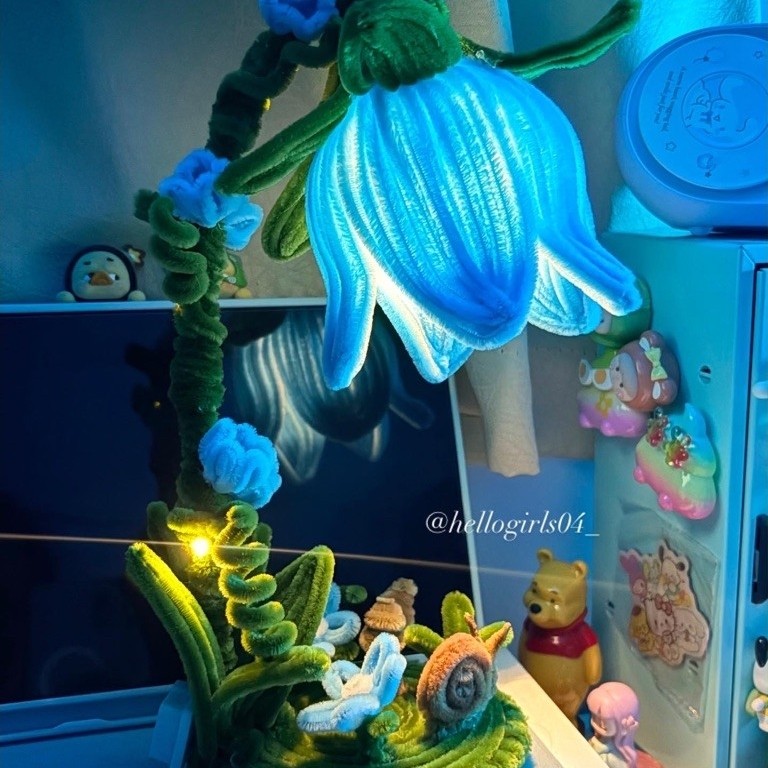 lampu hias bunga kawat bulu
