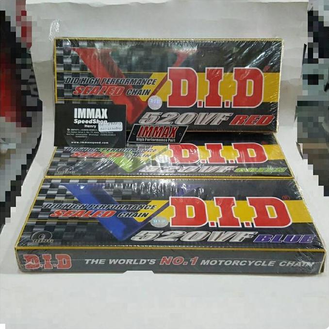 Rantai DID 520VF Oring Red, Blue, Green 120L