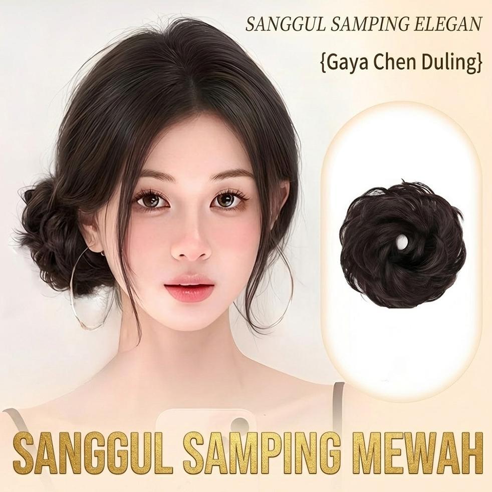 Cepol Rambut Palsu Sanggul Bun Wig - Konde Palsu Rambut Penuh Instant untuk Wanita Rambut Tipis