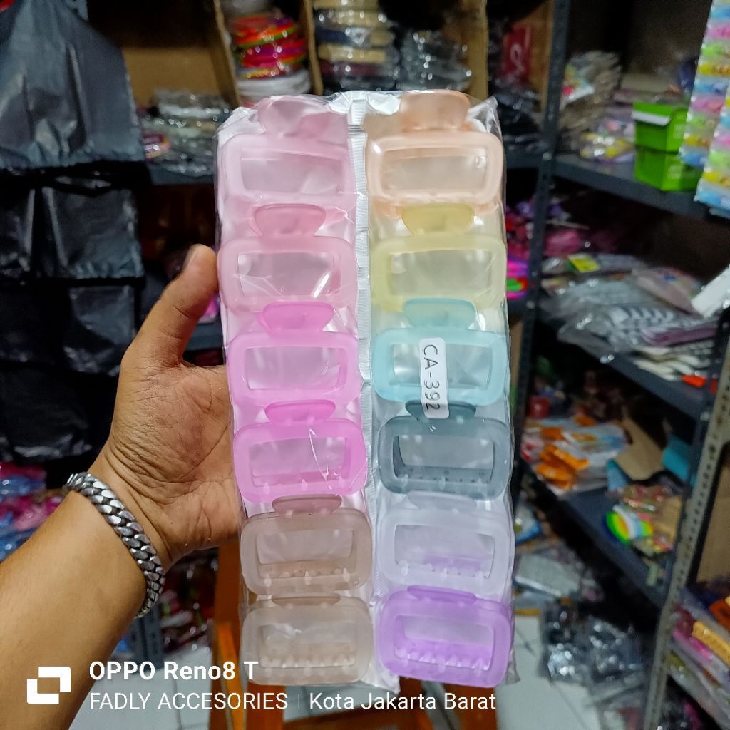 ISI 12 PCS JEPIT RAMBUT JEDAI MODEL KOTAK SUGUS GLOSSY 6,5 CM IMPORT