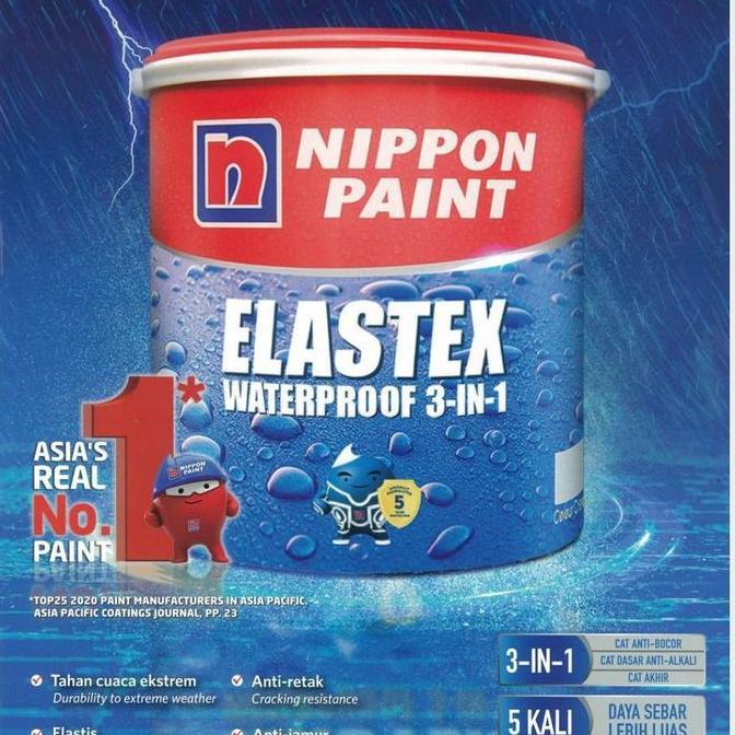Cat pelapis anti bocor Nippon paint elastex 4 kg, nippon elastex galon