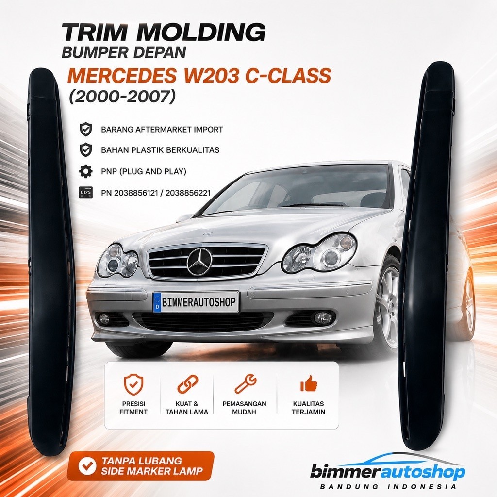 List Bumper Depan Mercedes Benz W203 (2003-2007) Satuan