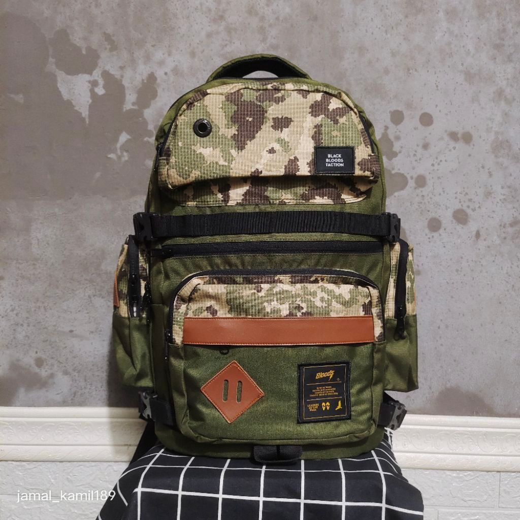 TAS RANSEL LAPTOP BLOODS ILLDURONS CAMO OLIVE ORIGINAL.