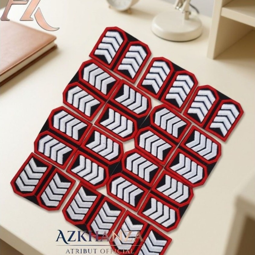 ATRIBUT PDL POLRI PREMIUM LUXURY - PANGKAT PDL BRIPKA LIST MERAH POLRI PREMIUM LUXURY