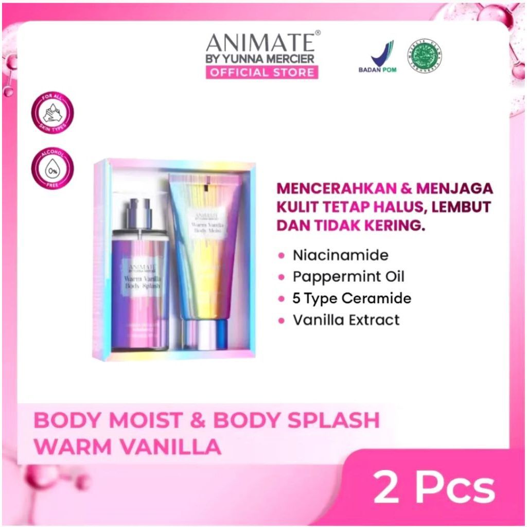 ANIMATE WARM VANILLA 2in1 | BODY SPLASH ANIMATE | BODY MOIST ANIMATE | ANIMATE | LOTION ANIMATE | PA