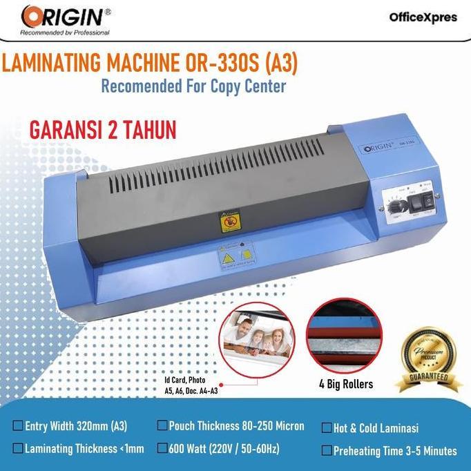 Mesin Laminating OR 330 S / Laminating A3 / Laminator Kertas A3 Origin