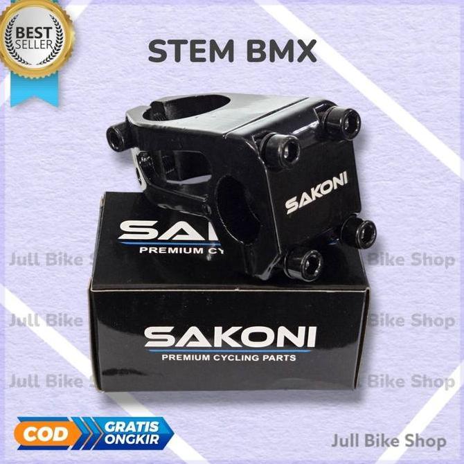Promo Stem BMX pacific sakoni oversize 28.6mm stang 22.2mm aluminium alloy hitam head tiang penjepit