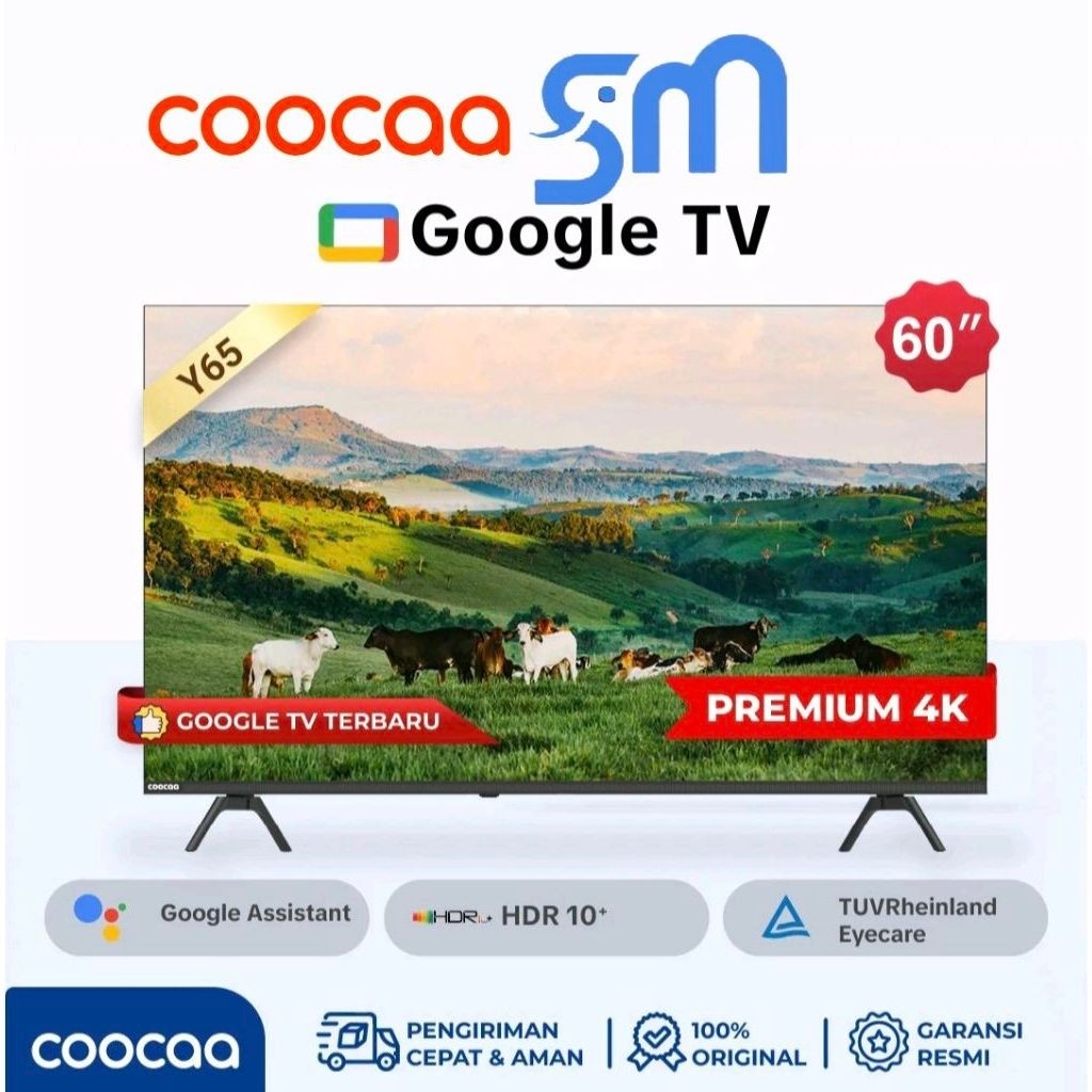 LED TV Coocaa 60Y65 60 inch Smart google tv 4K UHD