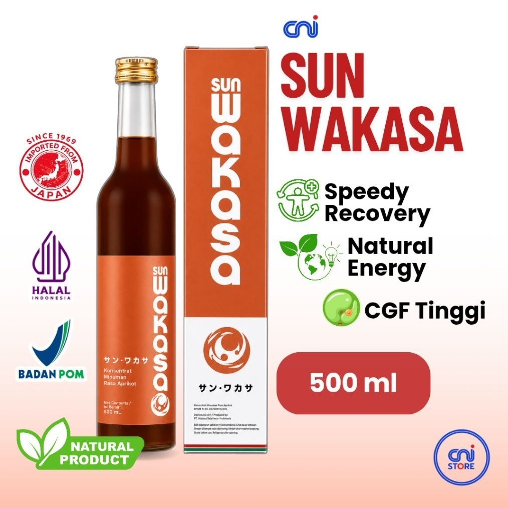 CNI Sun Wakasa Original 500 ml Suplemen Ekstrak Chlorella Jepang untuk Daya Tahan Tubuh & Regenerasi