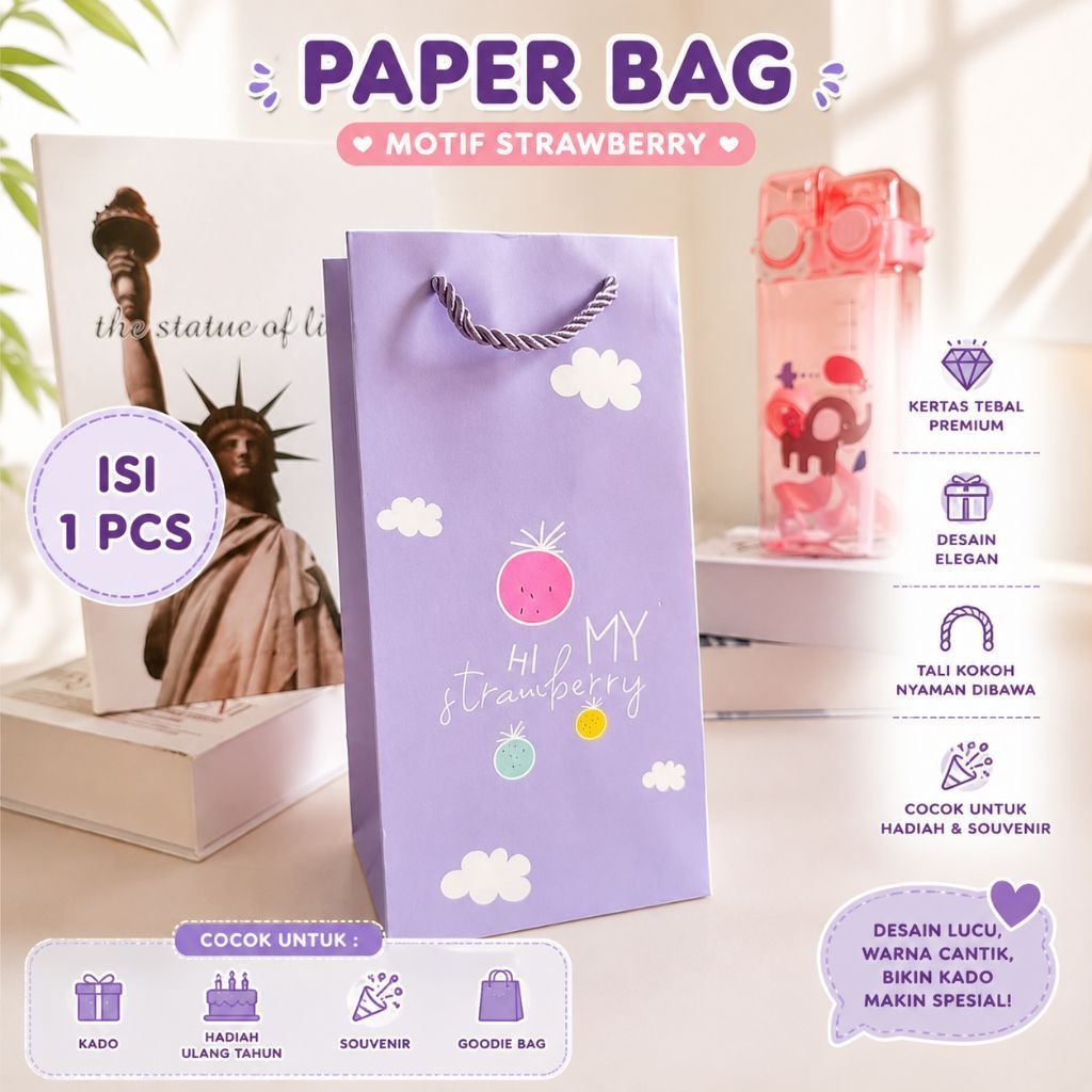 1 PCS Paper bag Botol  Paperbag Bottle  Paperbag Tumbler Paperbag Tinggi Paperbag Unik Paperbag Aest