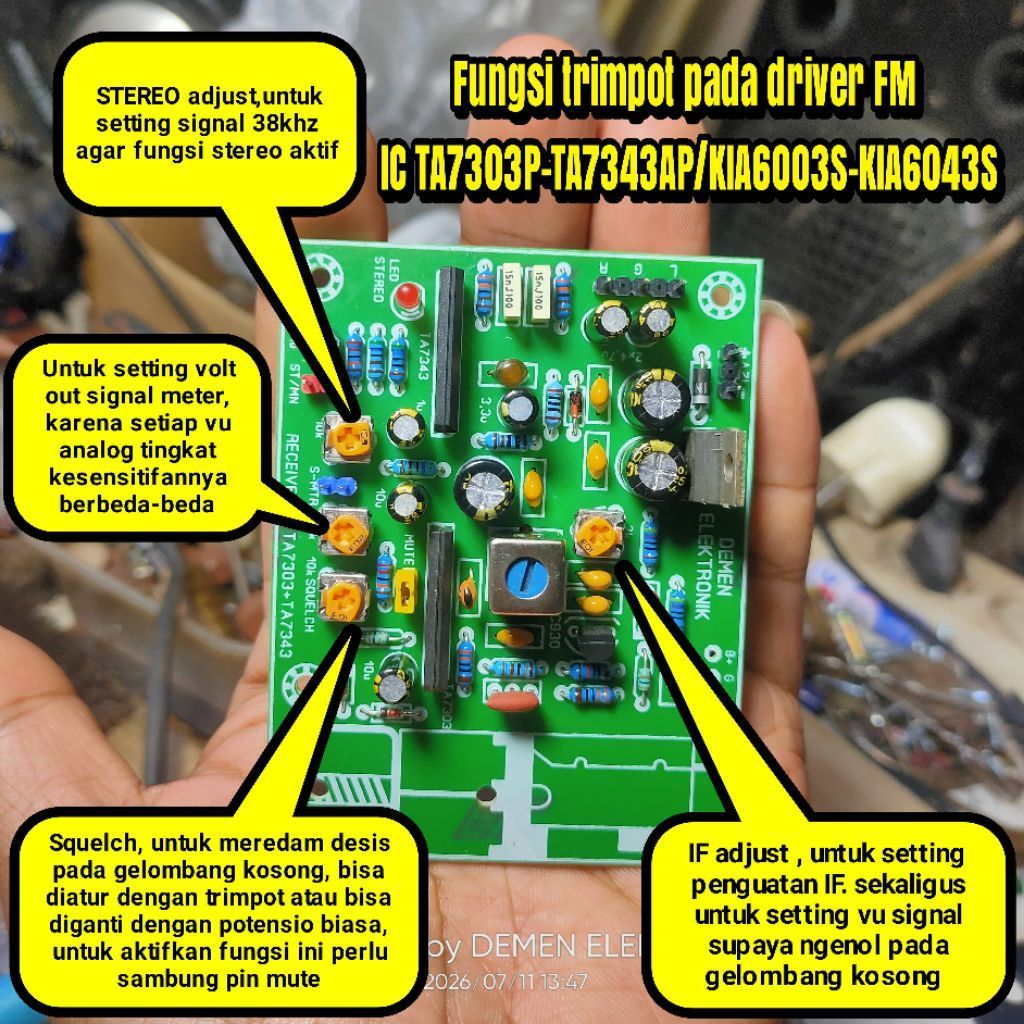 Kit FM TA7303/KIA6003S/KA2244 tanpa kepala tuner