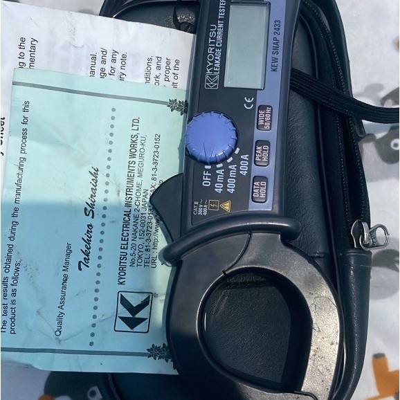 KYORITSU LEAKAGE CURRENT TESTER KEW SNAP 2433