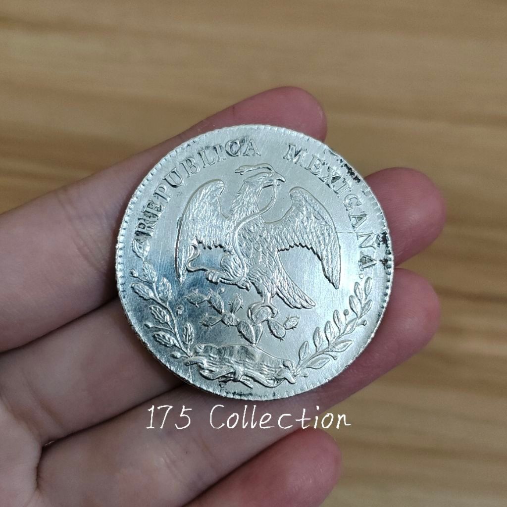 Koin Perak Meksiko / Mexicana 8 Reales Tahun 1884 Asli