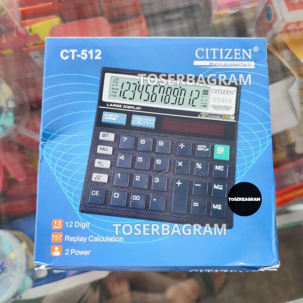 Kalkulator Citizen 12 Digit Hitam / Kalkulator Citizen