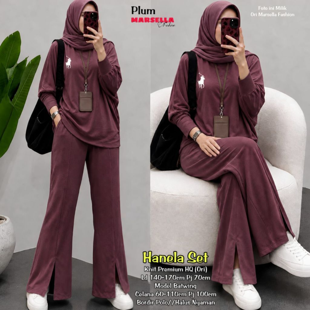 setelan kaos wanita terbaru Helena  one set knit wanita
