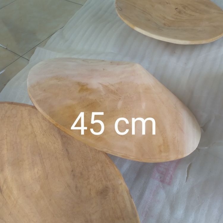 Flowpart0 Dulang Emas Akar Kayu Mahoni Asli Kuat Dan Tahan Lama Ukuran 45