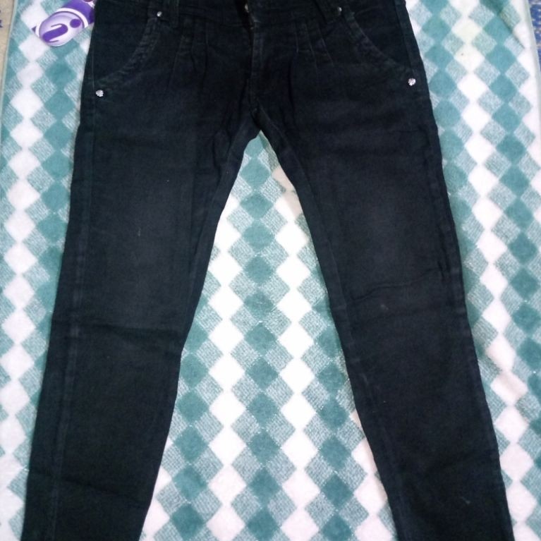 Jeans Selvedge Slim Fit Second Denim Hitam Ukuran 28