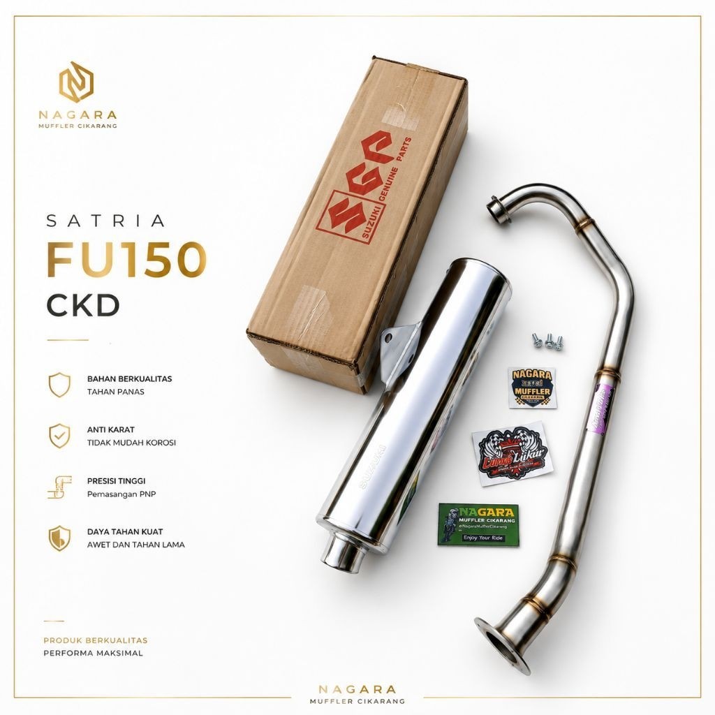 Knalpot Satria Fu CKD Lokal pnp di All Satria Fu 150 Karbu Leheran Limaliikur stainless 304