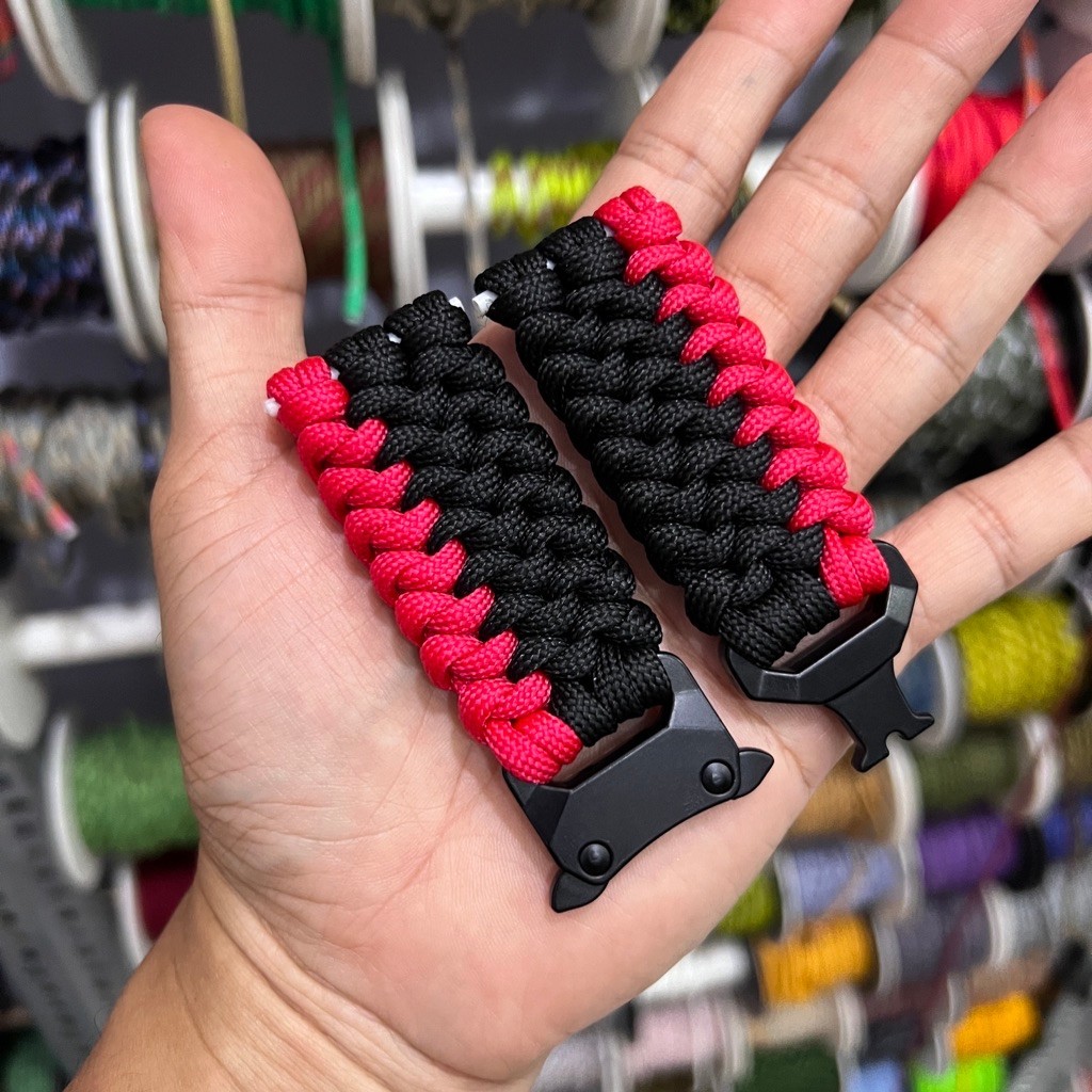 Tali Jam Tangan Paracord Mated Snake 4mm Lug 24mm 26mm Buckle Cobra Metal