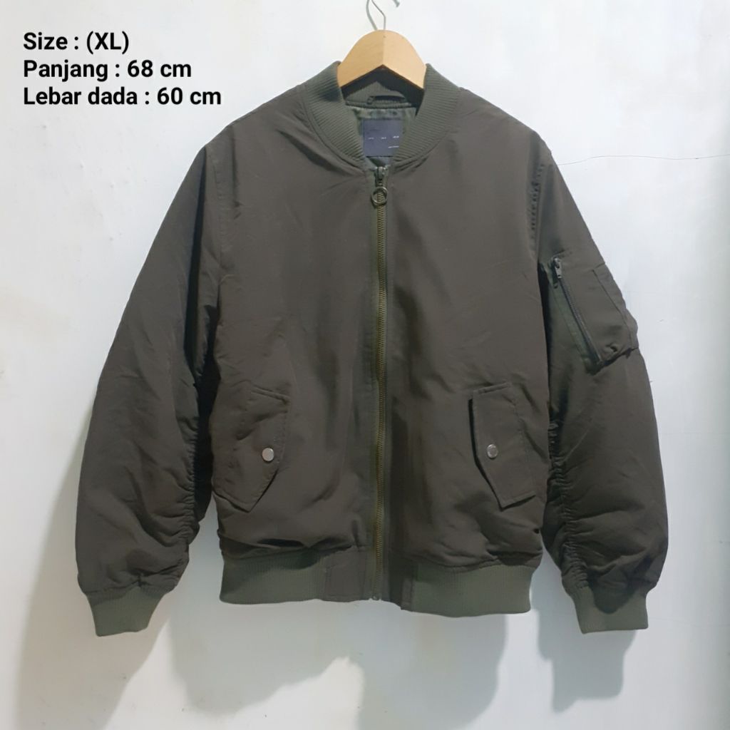 Jaket Bomber Zara Man Jacket Army Military Pilot