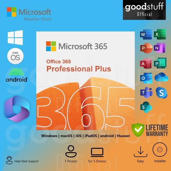 Microsoft Office 365 Original 5 Device Genuine License Lifetime