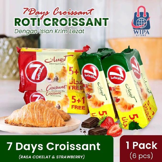 Roti 7 days croissant asli arab 5 pcs + gratis 1 pcs