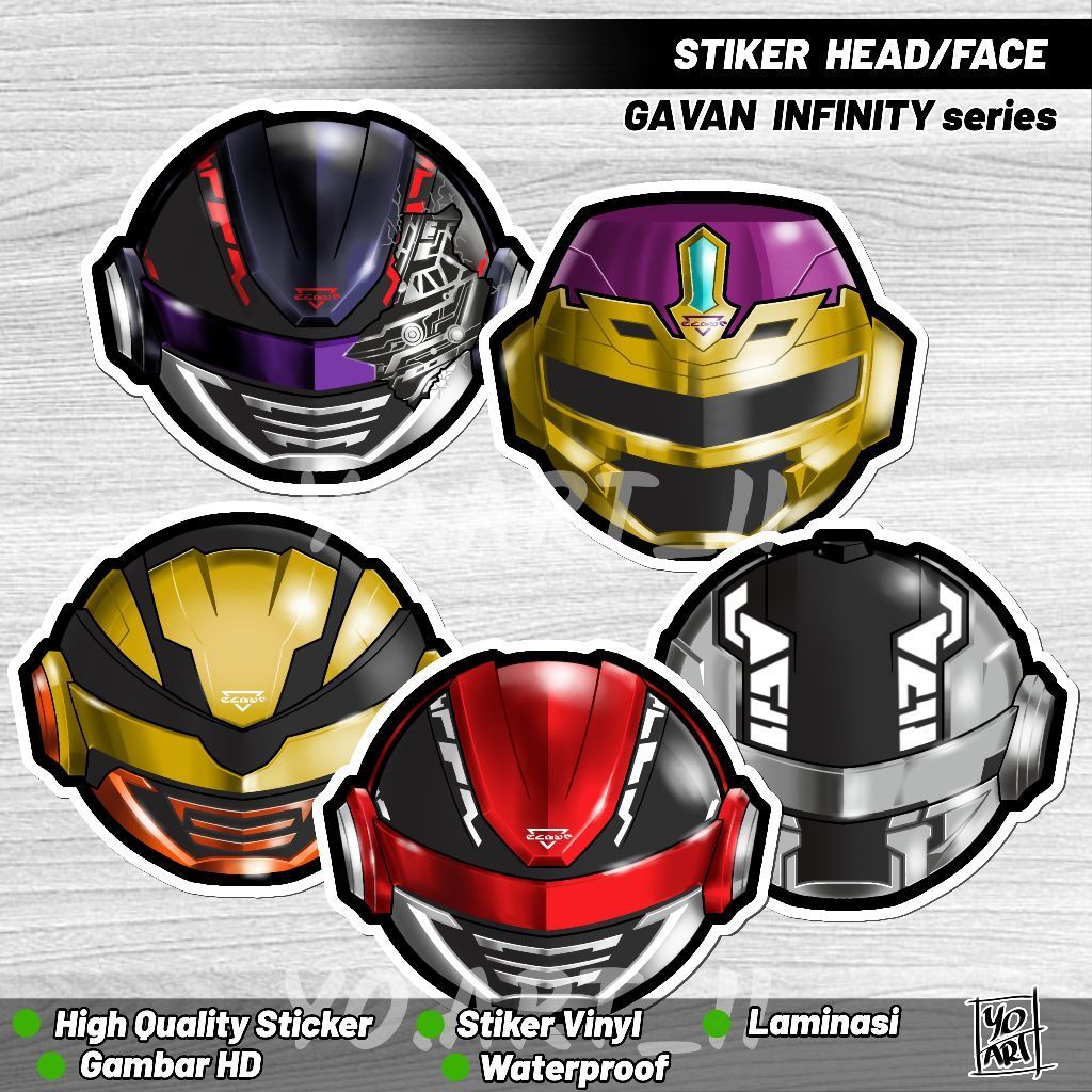 Stiker Head/face - Project RED series GAVAN INFINITY