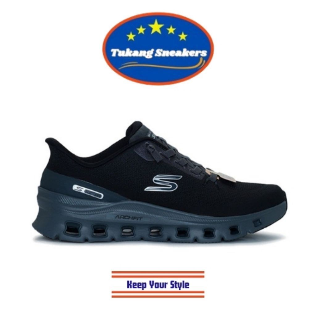 Sepatu Sneakers Pria Skechers Arch Fit Glide-Step Pro Black SKE233110BKC